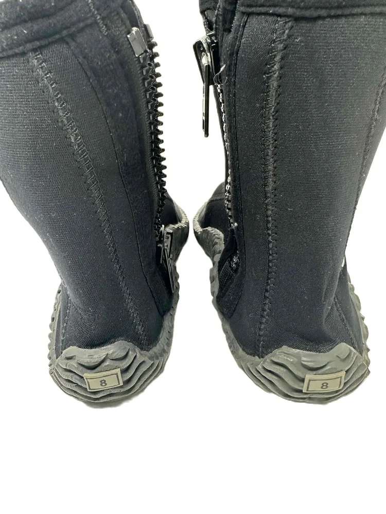 Tilos Swim Boots Unisex Size 8 Black Titanium Zipper Ankle High